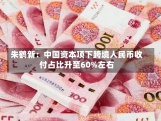 朱鹤新：中国资本项下跨境人民币收付占比升至60%左右