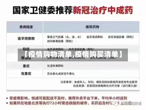 【疫情购物清单,疫情购买清单】-第2张图片