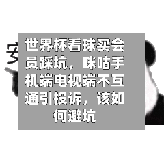 世界杯看球买会员踩坑，咪咕手机端电视端不互通引投诉	，该如何避坑-第3张图片