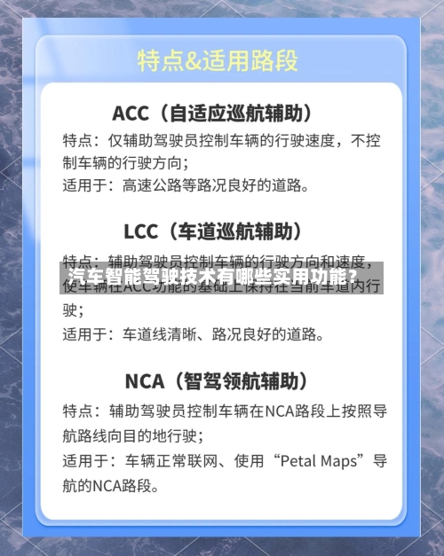 汽车智能驾驶技术有哪些实用功能？-第1张图片